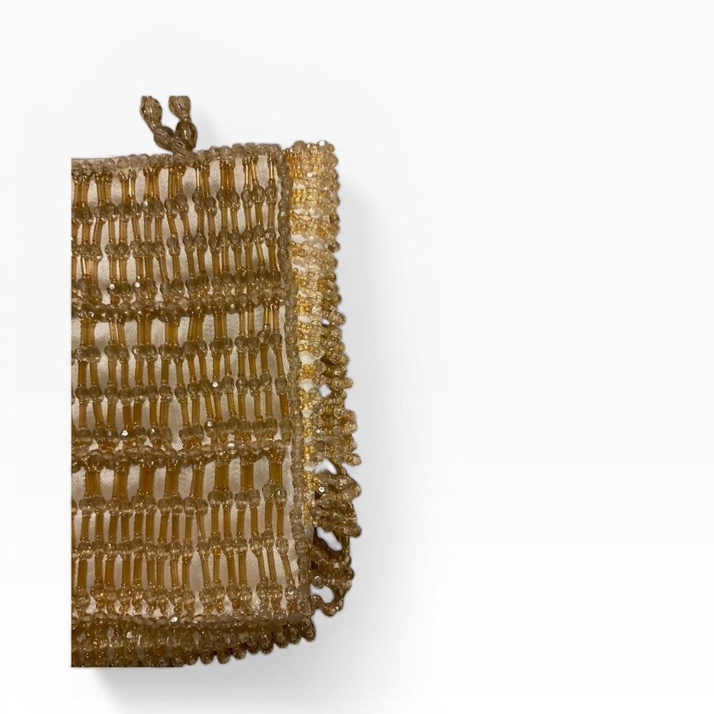 Saks Fifth Avenue Women’s Fishnet Beaded Evening Bag Clutch Purse - Picture 3 of 13